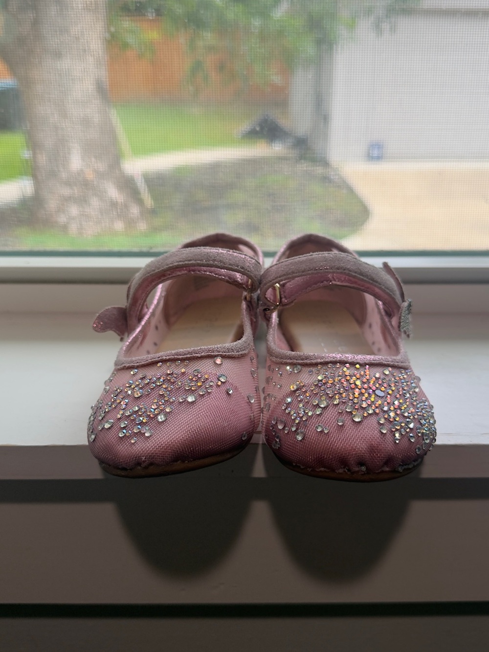 Girls Pink Sparkle Mary Jane Dress Shoes